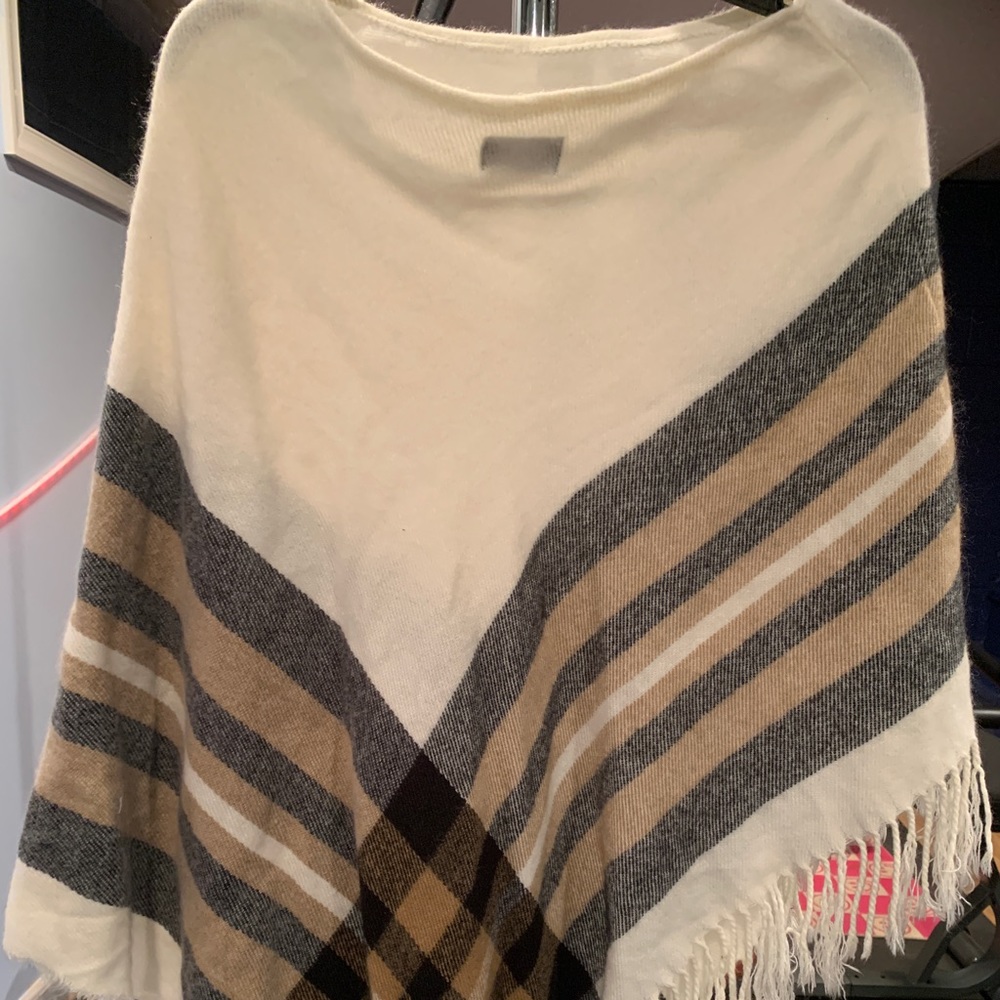 One size fits all plaid poncho